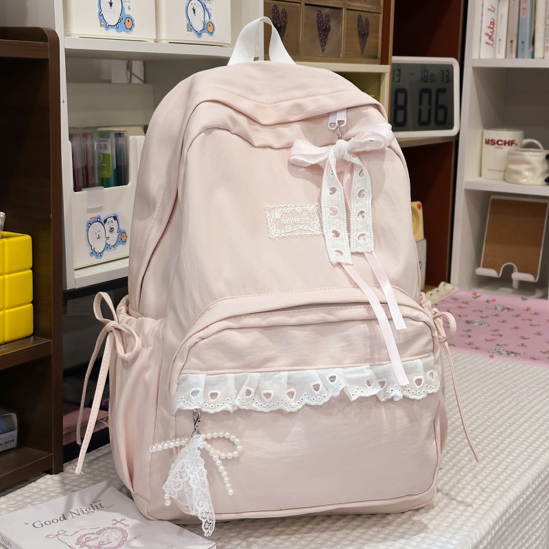 Lace Bow Campus Backpacks Mult - Canvas Backpack Casual review and price
