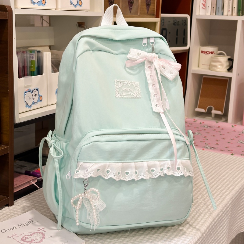 Lace Bow Campus Backpacks Mult - Canvas Backpack Casual review and price