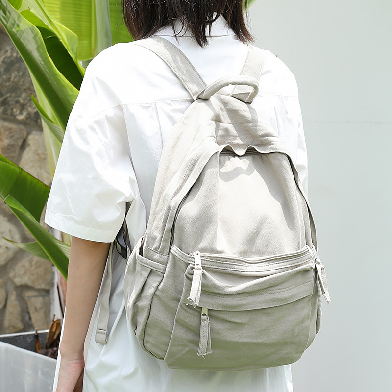 New in Women Light Grey Nylon  - Canvas Backpack Casual review and price