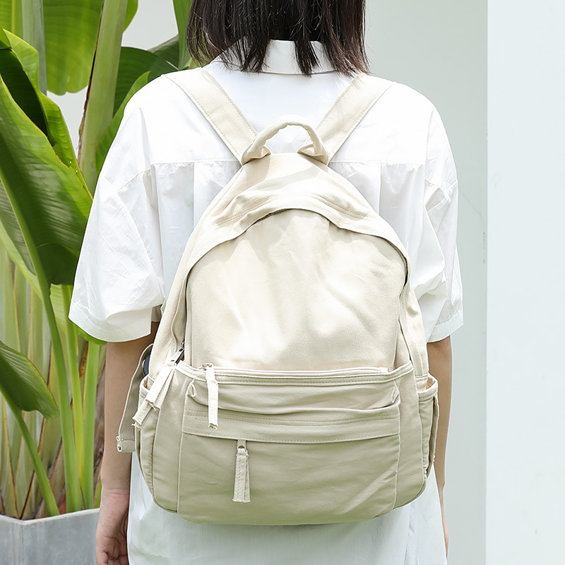 New in Women Light Grey Nylon  - Canvas Backpack Casual review and price